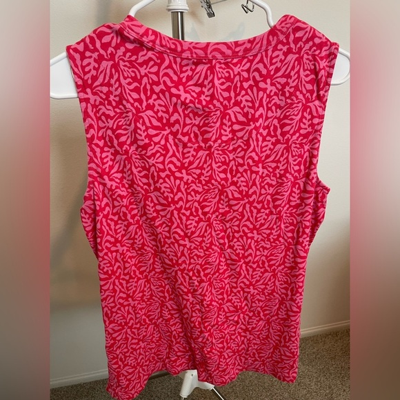 Chico's Vibrant Pink Patterned Muscle Tee - Picture 3 of 3